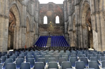Church ruins of the Cistercian Abbey of San Galgano, Abbazia San Galgano, Gothic, Chiusdino,