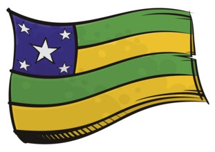 Brazilian state Sergipe national flag created in graffiti paint style
