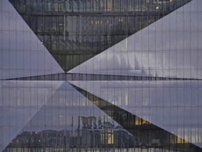 Marie-Elisabeth-Lüders-Haus on the Spree ? reflecting the Reichstag. Berlin, Germany, Europe