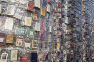 'The Parthenon of Books' by the Argentinian conceptual artist Marta Minujin, banned books,
