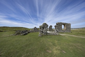 Ruins of the ruined St Dwynwen Church, Llanddwynn Island, Newborough, Anglesey, Wales, Great