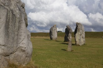 Stone circle in Avebury. It is the largest stone circle in the world. Great Britain