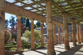Merida in Badajoz Roman amphitheater at Spain by via de la Plata way