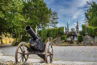 An old antique cannon in the park