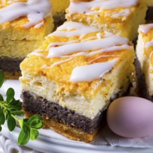 Delicious Easter poppy seed cake with white icing