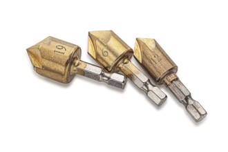 Sharp Fluted Cutting Tools. Three Chamfer Countersink Deburring Drill Bit Set Crosshole Cutting
