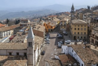 View of San Marino city with piazza Grande from above