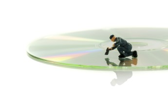Toy puppet cleaning compact disc