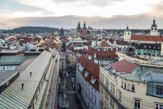 High angle view of historic centre of Prague