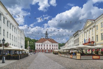 Town hall square is main square in Tartu, Estonia, Europe