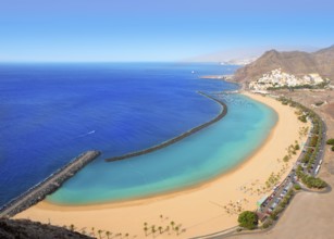 Beach Las Teresitas in Santa cruz de Tenerife north at Canary Islands
