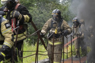 PETROPAVLOVSK-KAMCHATSKY CITY, KAMCHATKA PENINSULA, RUSSIA, AUG 7, 2019: Fire brigade of Fire