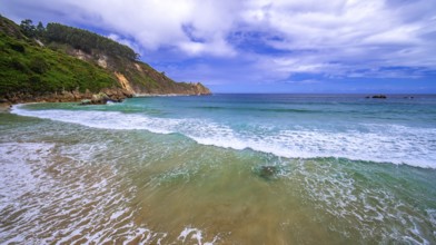 Beach of Aguilar, Cantabrian Sea, Muros de Nalón, Principado de Asturias, Spain, Europe