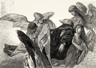 Angels bearing the immortal part of Faust, act V, Faust II, Johann Wolfgang von Goethe