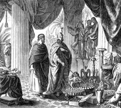 Solon, c.?638-c.?558 BC, an Athenian statesman with Croesus, king of Lydia, Ancient Greece