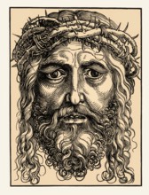 The head of Jesus Christ by Albrecht Durer, woodcut, 16th century