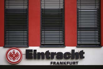 Frankfurt, Germany - August 05, 2017: The coat of arms of the Eintracht Frankfurt sports club on