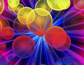 Colorful bubble explosion, more similar available