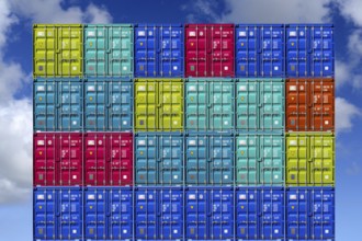 Container in the container terminal in the Jade-Weser-Port, container, stack, goods, transport,