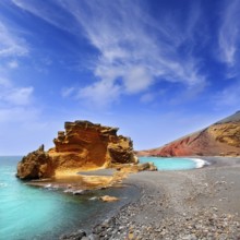 Lanzarote El Golfo Atlantic ocean near Lago de los Clicos in Canary Islands