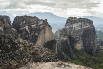 Meteora in Greece. Meteora is the monasteries on the top of the rock towers