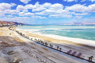 Israel. The Dead Sea is an endorheic salt lake. Magnificent resort for treatment and relaxation.