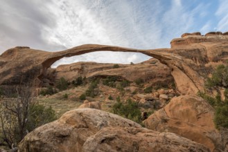 Famous fragile Landscape Arch in the Arches National Park, USA, North America