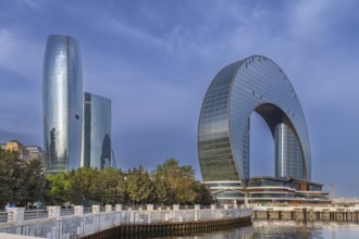 Modern buildings on Baku Boulevard, Azerbaijan, Asia
