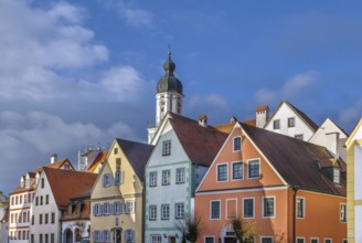 Street with historical houses in Neuburg an der Donau, Germany, Europe