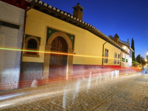 Albaicin of Granada arabic old district at sunset of Andalusia muslim Spain