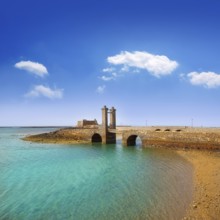 Arrecife Lanzarote Castillo San Gabriel castle and Puente de las Bolas bridge