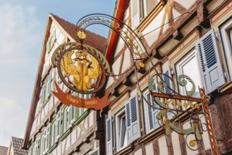 The Old Fachwerk houses in Germany. Scenic view of ancient medieval urban street architecture with