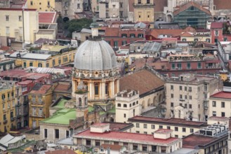 Big cupola of a church in downtown Naples, Southern Italy