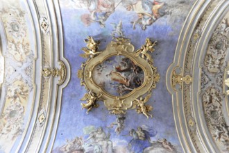 Church of Santa Maria dopra Minerva, Minerva Temple, Assisi, Umbria, Italy, Ceiling painting with