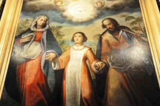 La Mezquita, Mosque, Cathedral of Cordoba, Cordoba, Andalusia, Spain, Europe, Religious painting of