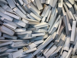 Many books are completely jumbled up in a pile in Austria
