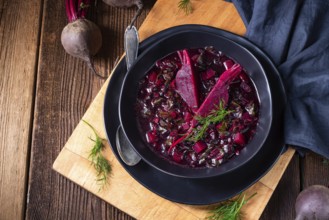 Delicious Russian-style beetroot soup