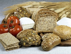 Different types of bread, still life