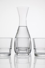 Glasses of water on the glass table