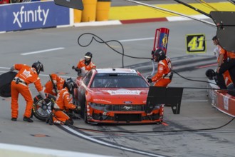 BRAD KESELOWSKI (6) of Rochester Hills, Michigan comes down pit road for service during the Xfinity