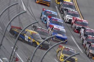 Love's RV Stop 225 driver, NICHOLAS SANCHEZ (2), brings out the caution as he wrecks during the