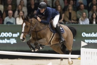 Denbosch, Netherlands - March 10, 2024. Gregory Wathelet of Belgium riding Ace Of Hearts competes