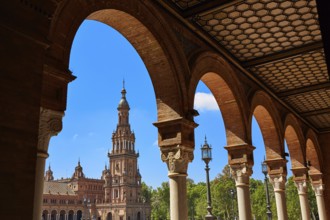 Seville Sevilla Plaza de Espana arcades Andalusia Spain square