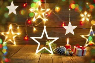 Christmas gift vintage rustic wooden background decoration