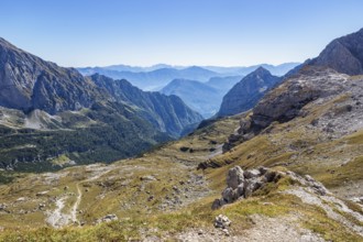 View of famous Dolomites mountain peaks in summer, The Dolomites of Brenta group, Italy, Europe