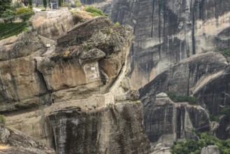 Meteora in Greece. Meteora is the monasteries on the top of the rock towers. Greece, Meteora