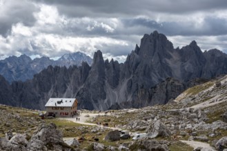 Scenic wild alpine landscape around the 3 Zinnen mountains, the dolomites in South Tirol