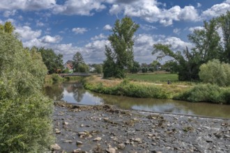 Renatured river landscape at the Nidda in Frankfurt, Germany, Europe
