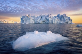 Greenland Ilulissat glaciers at fjord Disco Bay West Greenland
