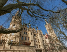 Schwerin Castle, seat of the state parliament of Mecklenburg-Vorpommern, Schwerin,